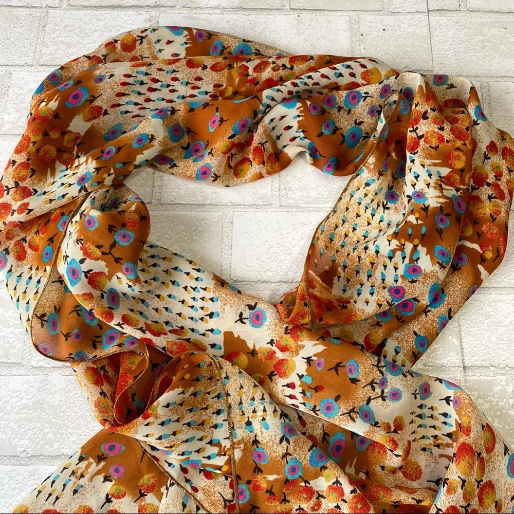 Multi-colored Floral Print Scarf - Picture 2 of 8